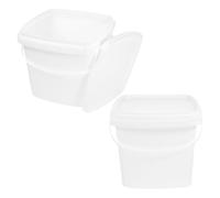Gatuida 2pcs Plastic Bucket with Lid 5l Solid-containing Portable Plastic Bucket Square Shape Multi-functional Handheld for Kitchen Food Storage and Leak Prevention