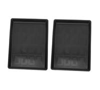 Gatuida 2pcs Plastic Pet Poop Trays Stain and Odor Resistant Household Pet Potty Trays for Cage Supplies Black Easy to Clean and Carry