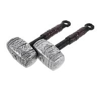 Gatuida 2pcs Plastic Pirate Hammer Props for Halloween Party and Trick or Treat, Realistic Looking, Lightweight Soft Toy Hammers in Black for Adults and Men Costume Accessories
