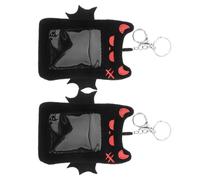 Gatuida 2pcs Plush Demon Wings Card Pack Protective Case Card Photo Key Holder Cute Halloween Id Badge Holder for Women Office School Supplies