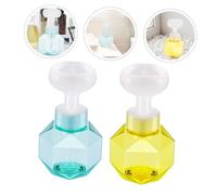 Gatuida 2Pcs Portable Flower Foam Pump Bottles Transparent Lotion Sub Bottles Travel-friendly Foaming Dispenser for Shampoo Soap Bathroom Kitchen