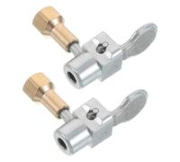 Gatuida 2pcs Portable Locking Tire Inflation Connectors 1/4" Adapter Zinc Alloy Brass Chuck Leak Proof Performance for Outdoor Travel and Emergencies