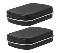 Gatuida 2pcs Portable Mini Nail Art Storage Box with Lid Small Metal Tin Palette for Paint Storage Compact Divided Compartments Organizer for Artists and Craft Supplies