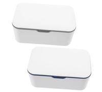 Gatuida 2Pcs Portable Wet Wipes Storage Box with Lid Reusable Tissue Dispenser for Dustproof Sealed Wipe Container for Travel Crib Stroller Desktop Gray Blue