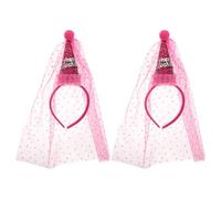 Gatuida 2pcs Princess Crown Birthday Headband for Girls - Colorful Party Cone Hat Gauze Hairband Fun Birthday Photo Props Children’s Hair Accessories