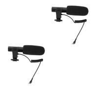 Gatuida 2pcs Professional Camera Interview Microphone Shock-resistant Condenser Mic for Recording Heart-shaped Directional Design for Video and Photography Use