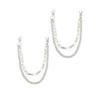 Gatuida 2Pcs Punk Style Metal Waist Chains Fashionable Belly Belt for Daily Wear Club Events and Festivals Durable Handmade Hip Hop Accessory for Wallet and Bag Extension