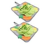 Gatuida 2pcs Rabbit Slow Feeding Mat Interactive Foraging Toy Snuffle Mats Nose Work Training Pad Pet Intelligence Game