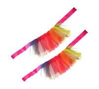 Gatuida 2pcs Rainbow Dog Collar and Tutu for Small to Medium Pets Lightweight Summer Ballet Skirt Design Colorful Rainbow Princess Dress for Birthday Wedding and Pride Party Accessories