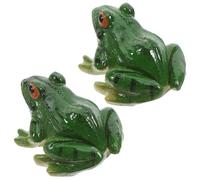Gatuida 2pcs Resin Frog Figurines, Adorable Garden Frog Ornaments Outdoor, Fine Workmanship, Realistic Miniature Decor for Indoor and Outdoor Use, Home, Garden or Desk