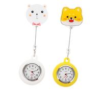 Gatuida 2pcs Retractable Nurse Fob Watch with Clip Safety Pin Date Weekday Display Medical Pocket Watch for Nurses Doctors Paramedics Secure and Convenient Accessory