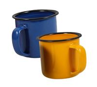 Gatuida 2pcs Retro Iron Water Storage Cups Vintage Multipurpose Tea Mugs Lightweight Unbreakable with Scald Handles Easy to Clean for Home Use