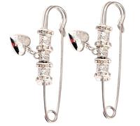 Gatuida 2PCS Retro Sweater Brooch Set Silver Loving Heart Cardigan Pin Decorative Scarf Buckle Vintage Cape Clothing Accessory