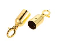 Gatuida 2pcs Rope End Stopper Hook Zinc Alloy Cord End Caps for Stanchions Crowd Control Barriers with Snap Fittings Gold Metal Rope Holder for Event and Public Barrier Installation