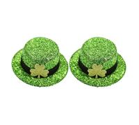 Gatuida 2Pcs Saint Patrick’S Day Shamrock Glitter Hair Clips, Green Top Hat Hairpin Accessories for Party Favors and Festival Hair Decor
