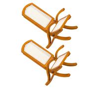 Gatuida 2pcs Scale Dollhouse Furniture Accessories Authentic Mini Stools for Crafts Living Bedroom Decor Natural Wood Material Easy Assembly