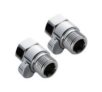 Gatuida 2Pcs Shower Arm Mounted Shut-Off Valve Diverter Adapter Metal Water Saver Faucet for Handheld Shower Heads Easy Install and Arms Silver
