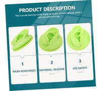 Gatuida 2pcs Silicone Ear Piercing Practice Models for Novices Human Ear Display Props in Green Lightweight and Portable for Beauty Shops and Jewelry Training