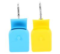 Gatuida 2pcs Silicone Key Storage Bags with Hanging Hook Durable Coin Holder Pouches for Earphones and Items Soft Wallet Organizer Yellow and Blue