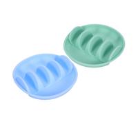 Gatuida 2pcs Silicone Taco Holder Stand with Dividers Microwave Safe Reusable Taco Tray Plates for Party Serving Family Dinner and Meal Prep Nonstick Easy Blue Green