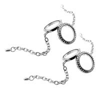 Gatuida 2Pcs Silver Alloy Bracelet Set for Women and, Adjustable Bangle Wrist Jewelry with Openable Frame Box, Trendy Metal Wrist Decoration for Daily Wear and Parties