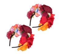 Gatuida 2pcs Simulated Flower Headband Girl Hair Accessory for Party Cosplay Rose Petals Design Faux Flower Hair Clips