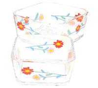 Gatuida 2pcs Small Animal Feeding Bowl Tip Hamster Dish Durable Glass Water Bowl for Rabbits Chinchillas Washable Pet Feeder for Food Water
