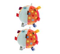 Gatuida 2pcs Soft Plush Bell Comforter Balls with Interactive Tags Sensory for Boy Girl Early Educational Montessori Crib Car Decoration
