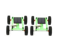 Gatuida 2pcs Solar Powered Car Kit DIY Engineering Set for Sustainable Science Projects Model Car Assembly Components Green