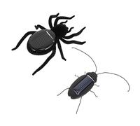 Gatuida 2PCS Solar Powered Educational for Simulation Spider and Cockroach Model Interactive Learning Playthings with Solar Energy STEM Science Teaching Kit
