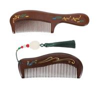 Gatuida 2pcs Solid Wood Massage Comb for Oil and Hair Therapy Scraping Function for Men and Women Sandalwood Carved Design for Spa and Daily Use