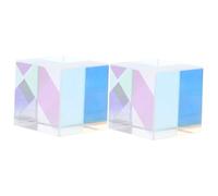 Gatuida 2pcs Square Optical Prism Ornament Dichroic Glass Crystal Home Decor Tabletop Decor for Living