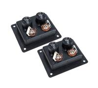 Gatuida 2pcs Square Subwoofer Box Terminal Connector Plates with Double Mounting Holes Spring Loaded Shock Resistant Speaker Wire Terminals for Home and Car Acoustic Systems