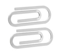 Gatuida 2pcs Stainless Steel Anti-Slip Paper Clips for Office and School Small Multi-Function Money and Document Holders Practical File Fixation Clamps for Cards Photos and Papers