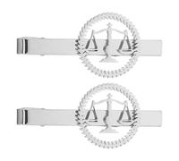 Gatuida 2pcs Stainless Steel Silver Tie Clips with Scale of Justice Design for Men, Classic and Sophisticated Accessories for Business Trips and Formal Occasions