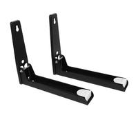 Gatuida 2pcs Steel Microwave Wall Mounted Folding Shelf Kitchen Storage Rack for Space Saving Organization Sturdy Bracket for Different Oven Black Finish