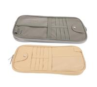 Gatuida 2pcs Sun Visor Id Holder Organizer for Car Pu Leather Storage Case Slots for Sunglasses License Registration Cd Holder and More for Daily Use