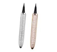 Gatuida 2Pcs Sweat Diamond Glitter Eyeliner Pen for Women Ultra Fine Tip Eye Lining Pens Quick Dry Lightweight Makeup Supplies Self Adhesive False Eyelashes Compatible