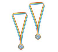 Gatuida 2pcs Swimming Medals with Neck Ribbons Metal Award Medals for Swimming Competitions Water Sports School Events Portable Encouraging Young Athletes Participation and Confidence