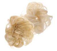 Gatuida 2Pcs Synthetic Hair Bun Tie Curly Messy Bun Hair Piece Extensions for Women Comfortable Skin-friendly Stylish Accessory