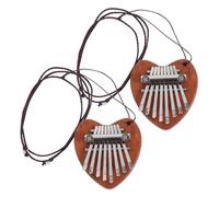 Gatuida 2pcs Tone Mini Thumb Piano Portable Kalimba Thumb Piano Heart-shaped Design for Beginners Finger Kalimba Instrument Lightweight and Compact for Travel and Practice Made of Material