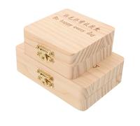 Gatuida 2PCS Tooth Fairy Keepsake Box - Wooden Baby Teeth Storage Organizer with Glass Bottle for Lost Fetal Hair Umbilical Cord Collection