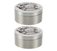 Gatuida 2pcs Tooth Keepsake Box for Lost Teeth with Individual Compartments, Metal Design in Silver, Prevents Marks and Damage, for Milestone Occasions and Drawers