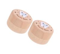Gatuida 2pcs Tooth Keepsake Box Wooden Capacity Storage for Boys Multifunctional Milk Teeth Hair Locks Organizer Safe Craftsmanship