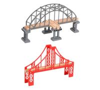 Gatuida 2pcs Train Bridge Track Accessories for Train Railway Scene Building Lightweight Model Railway Bridge with Decorative Design Compatible with Major Brands for Imaginative Pretend