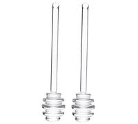 Gatuida 2Pcs Transparent Honey Stirring Rods Spiral Design Reusable Household Stirring Sticks for Honey Syrup Jam Drizzling Tea and Kitchen Use