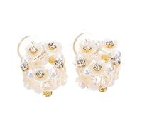 Gatuida 2pcs Transparent Pearl Rhinestone Flower Hairpin Claw Clips for Durable Small Hollow Shell Hair Clips Suitable for Long Hair Elegant Headdress Accessories