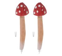 Gatuida 2pcs Unique Wooden Mushroom Ballpoint Pens for School Season Decor Smooth Writing Ballpoint Pen Accessory for Students and Office Use