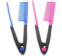 Gatuida 2pcs V-shaped Hair Straightening Comb Set Plastic Salon Accessories for Hairdressing and Styling, Suitable for Professional Hairdressers and Everyday Use