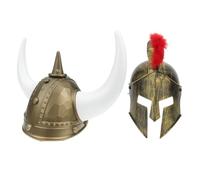 Gatuida 2pcs Viking Helmet Medieval Costume Party Helmet for Adult Men Viking Hat Costume Cosplay Soldier